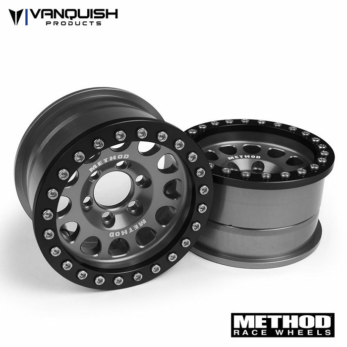 Vanquish Products VPS07912 Grey and Black Method 105 1.9" Beadlock Wheel (1 Pair)