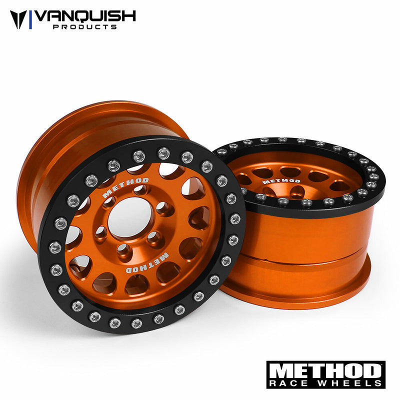 Vanquish Products VPS07919 Method 1.9 Beadlock Race Wheel 105 Orange/Black Anodized Aluminum 1 Pair