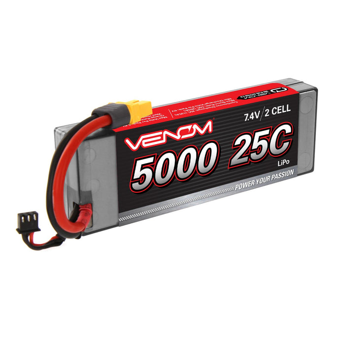 Venom 1558 2S 5000mAh 7.4V 25C Hard Case LiPo Battery with Universal Plug System