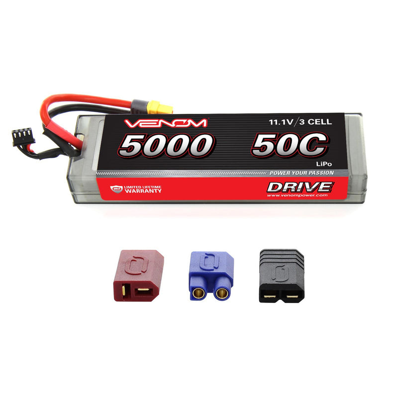 Venom DRIVE 15129 3S 11.1V 5000mAh 50C Hardcase LiPo Battery with Uni Plug
