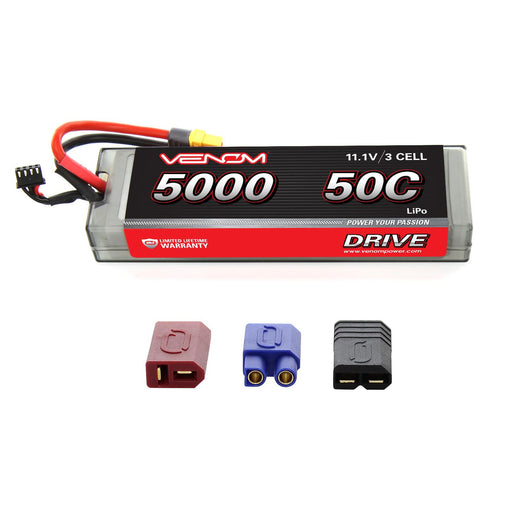 Venom DRIVE 15129 3S 11.1V 5000mAh 50C Hardcase LiPo Battery with Uni Plug