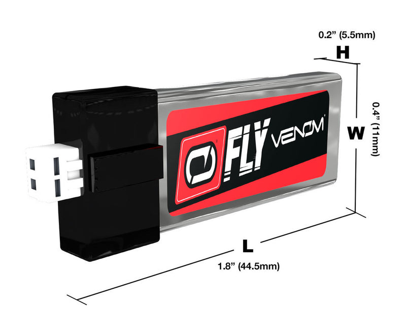 Venom FLY 25084x4 150mAh 1S 3.7V 30C LiPo Battery with JST/MCX 4 Pack