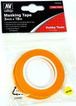 Vallejo 7004 Precision Masking Tape 3mm x 18m 2 Pack