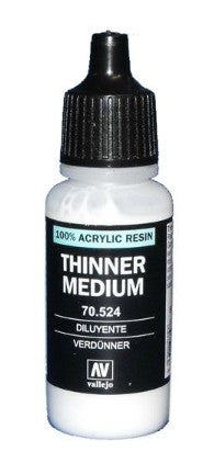 Vallejo 70.524 Acrylic Resin Thinner Medium 17ml Bottle