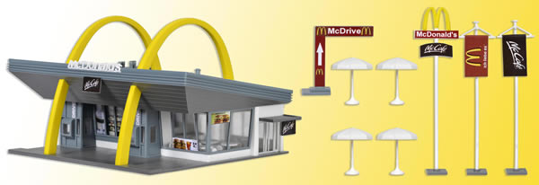 Volmer 43634 HO Scale McDonald's Restaurant with McDrive Kit