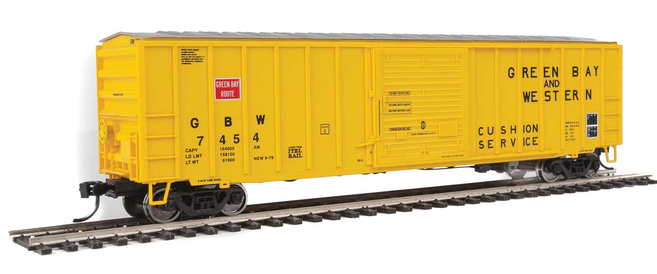 Walthers 910-1828 HO 50' ACF Boxcar Green Bay and Western GBW 7454