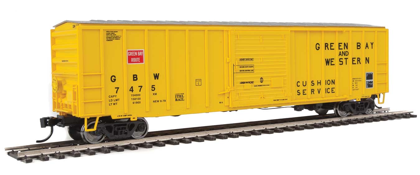 Walthers 910-1829 HO 50' ACF Boxcar Green Bay and Western GBW 7475