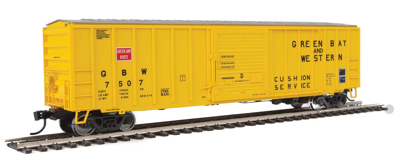 Walthers 910-1830 HO 50' ACF Boxcar Green Bay and Western GBW 7507