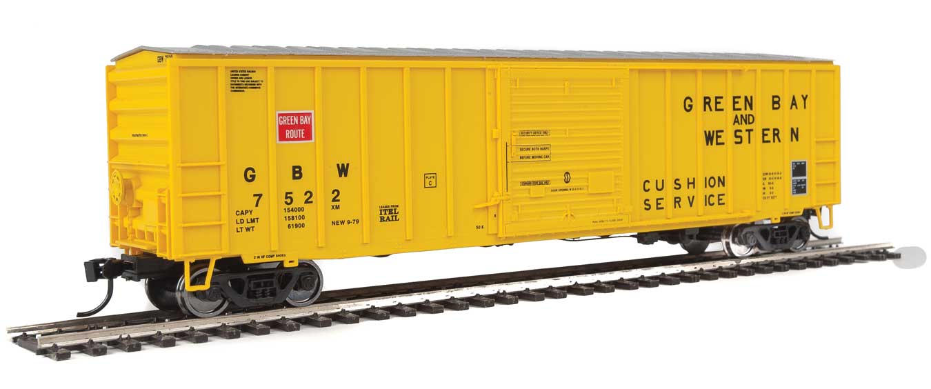 Walthers 910-1831 HO 50' ACF Boxcar Green Bay and Western GBW 7522