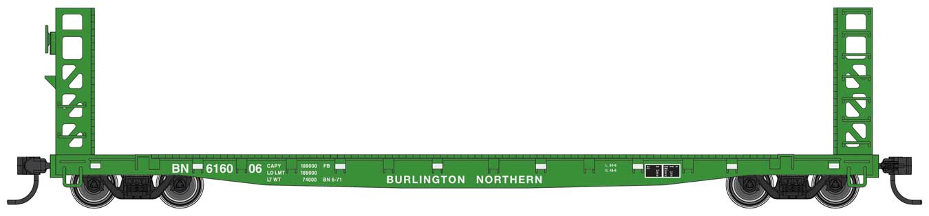 Walthers 910-5904 HO GSC Bulkhead Flatcar Burlington Northern BN 616006
