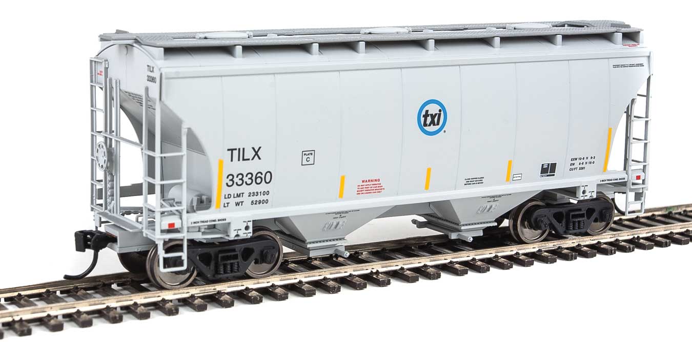 Walthers 910-7550 HO 39' Trinity 3281 2-Bay Covered Hopper txi TILX 33360
