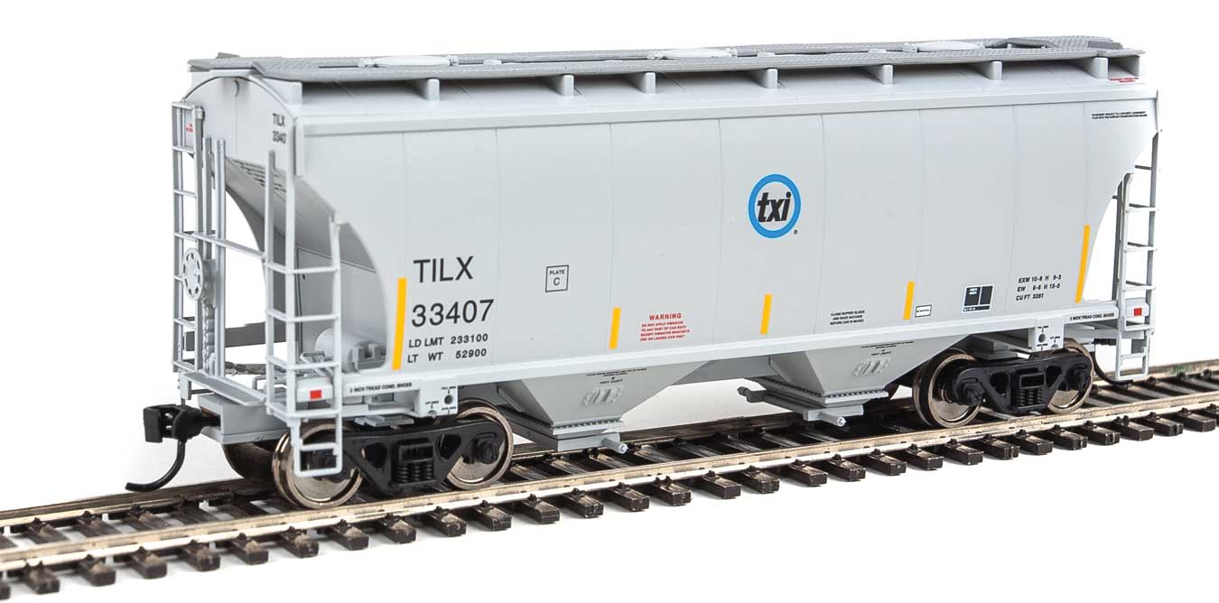 Walthers 910-7551 HO 39' Trinity 3281 2-Bay Covered Hopper txi TILX 33407