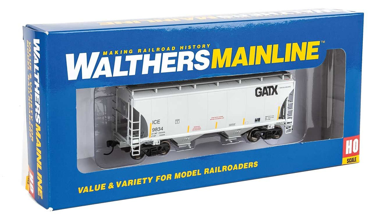 Walthers 910-7559 HO 39' Trinity 3281 2-Bay Covered Hopper Iowa, Chicago & Eastern (GATX) ICE 9834