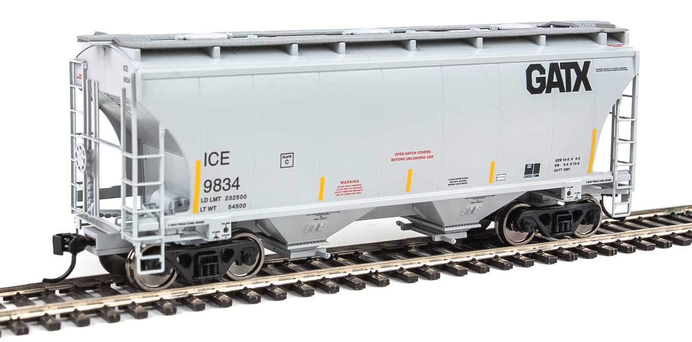 Walthers 910-7559 HO 39' Trinity 3281 2-Bay Covered Hopper Iowa, Chicago & Eastern (GATX) ICE 9834