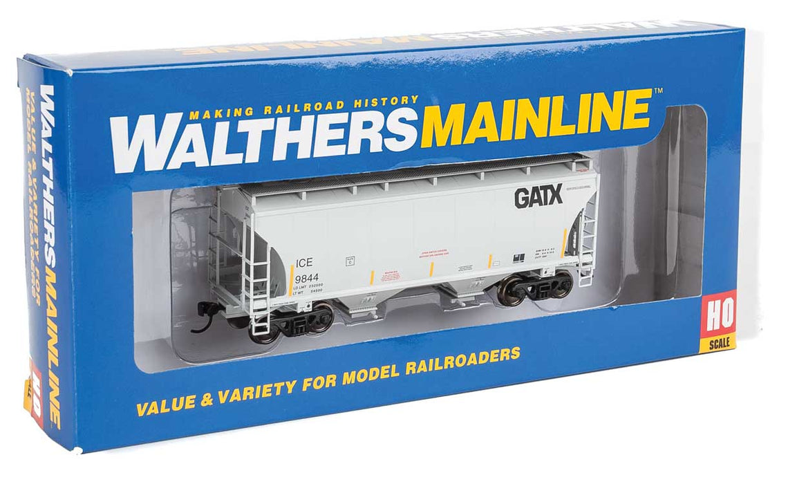 Walthers 910-7560 HO 39' Trinity 3281 2-Bay Covered Hopper Iowa, Chicago & Eastern (GATX) ICE 9844