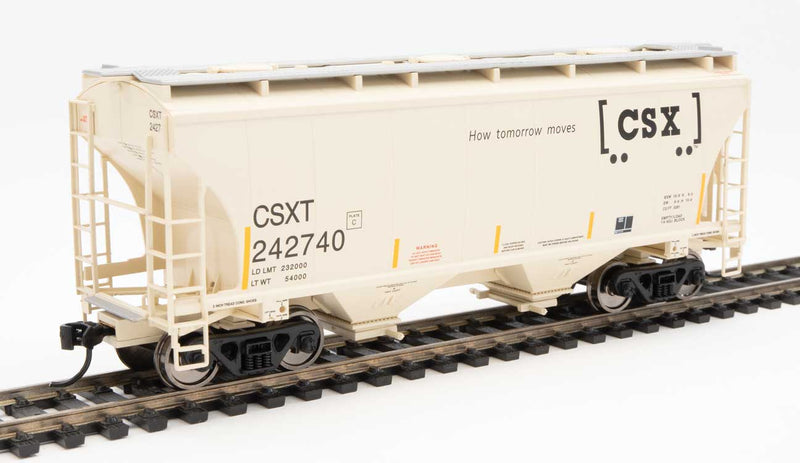 Walthers 910-7580 HO 39' Trinity 3281 2 Bay Covered Hopper Boxcar Logo CSXT 242740