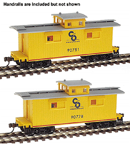 Walthers 932-27523 HO Scale 25' Wood Caboose 2 Pack Chesapeake & Ohio "Yellow" C&O - NOS