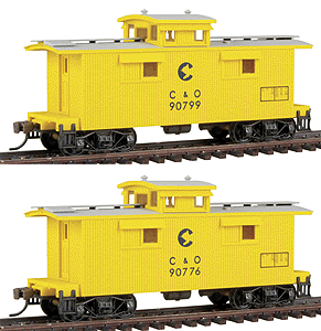 Walthers 932-27525 HO Scale 25' Wood Caboose 2 Pack Chessie System C&O - NOS