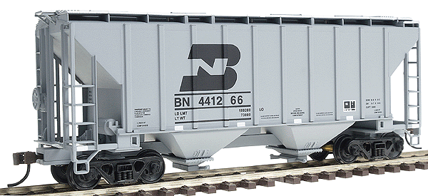 Walthers 932-5372 HO Scale Trinity 2 Bay Covered Hopper Burlington Northern BN 441266 Like New USED
