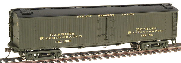 Walthers 932-5493 HO Scale GACX Wood Reefer (GSC Trucks) Railway Express Agency REX 1501 - NOS