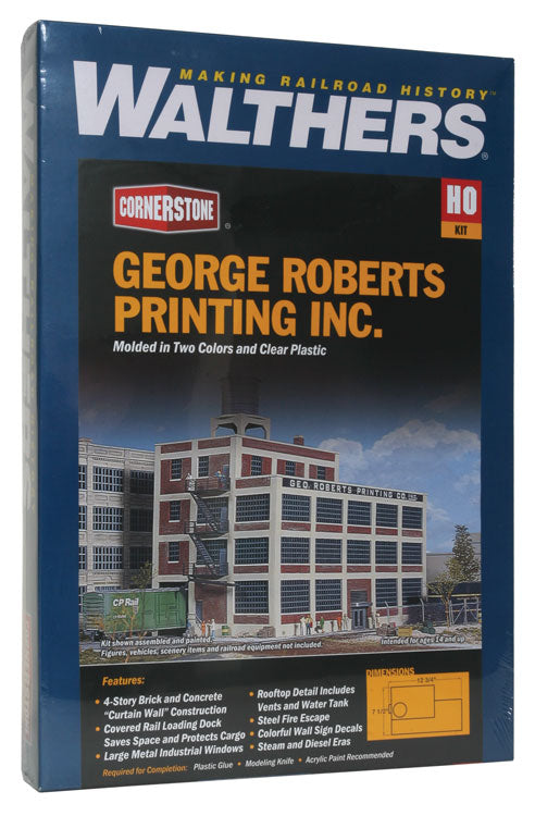 Walthers 933-3046 HO Scale George Roberts Printing Company  Kit