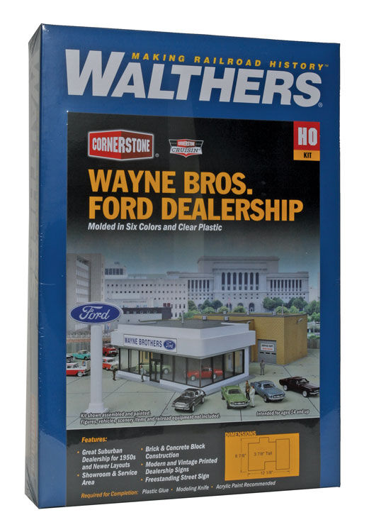 Walthers 933-3483 HO Scale Wayne Brothers Ford Dealer Kit