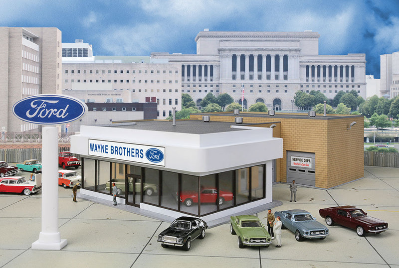 Walthers 933-3483 HO Scale Wayne Brothers Ford Dealer Kit