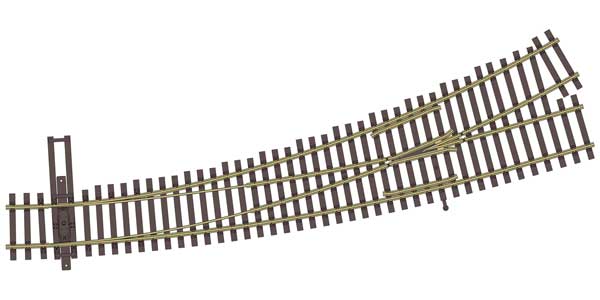 Walthers 948-83067 HO Scale Code 83 24"/36" Radius Curved Left Hand Turnout