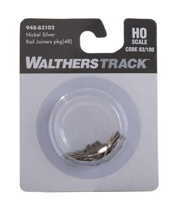 Walthers 948-83102 HO Scale Code 83 or Code 100 Rail Joiners 48 Pack
