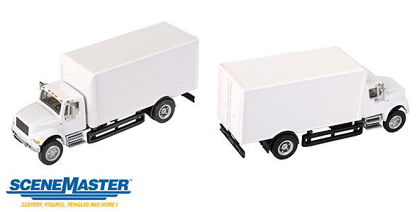 Walthers 949-11290 HO Scale (1:87) International 4900 Single Axle Box Truck with White Cab
