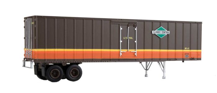 Walthers 949-2601 HO Scale Flexi-Van 40' Strick Trailer Illinois Central "US Mail" IC 2-Pack