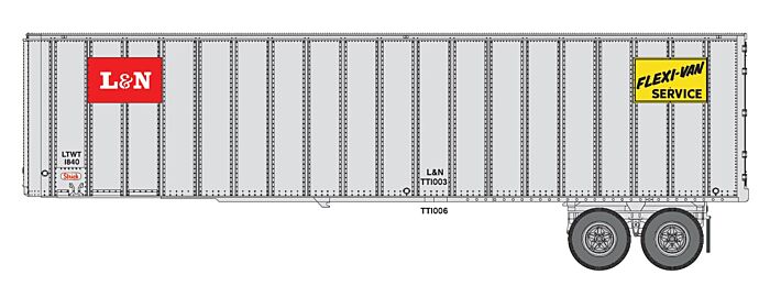 Walthers 949-2602 HO Scale Flexi-Van 40' Strick Trailer Louisville & Nashville L&N 2-Pack