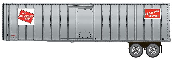 Walthers 949-2605 HO Scale Flexi-Van 40' Strick Trailer Milwaukee Road MILW 2-Pack
