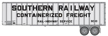 Walthers 949-2614 HO Scale Flexi-Van 40' Strick Trailer Southern Railway 2-Pack
