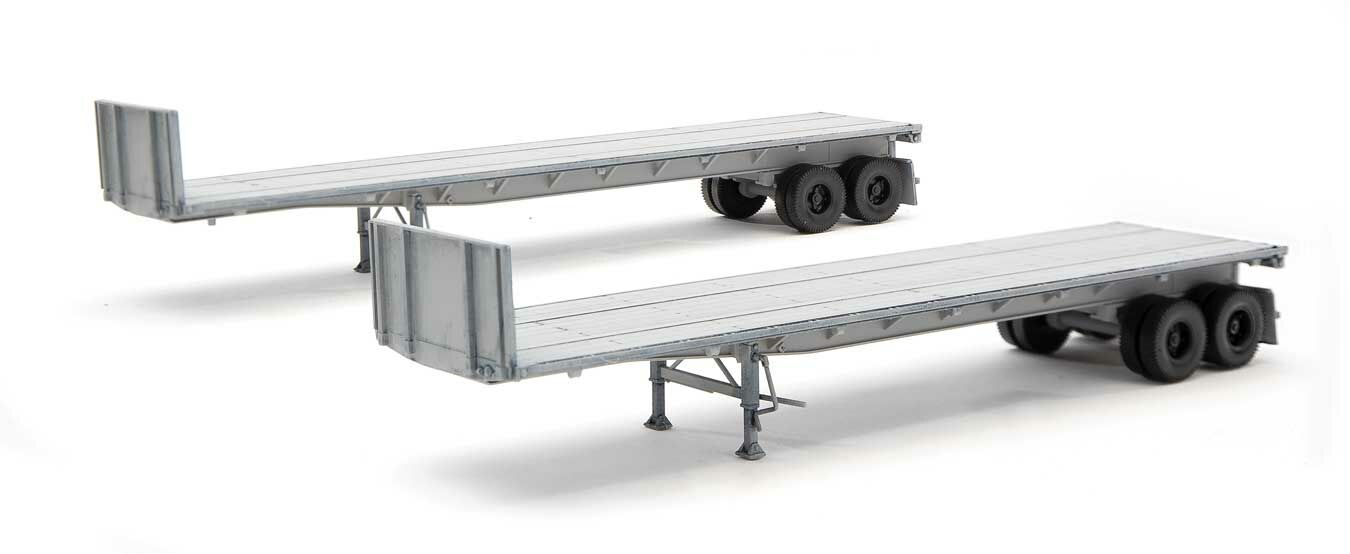Walthers 949-2700 HO Scale Undecorated Flatbed Trailer 2-Pack