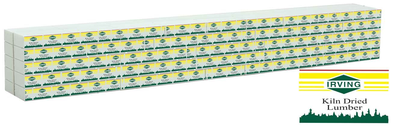 Walthers 949-3163 HO Lumber Load for 72' Centerbeam Flatcar Irving Lumber