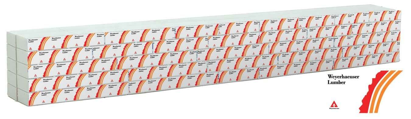 Walthers 949-3167 HO Lumber Load for 72' Centerbeam Flatcar Weyerhauser Lumber