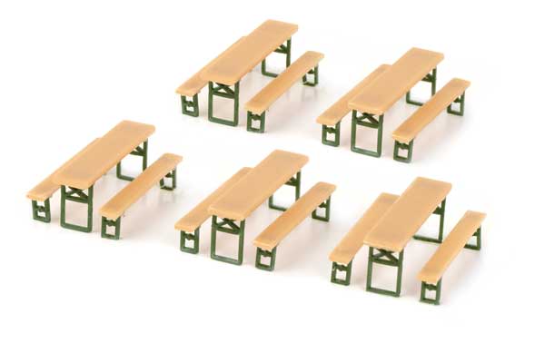 Walthers 949-4190 HO Scale Picnic Tables 5 Pack