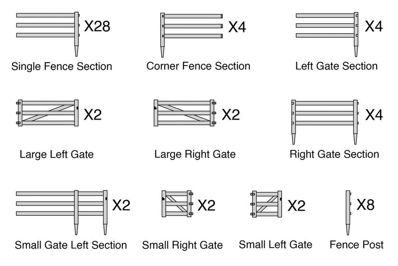 Walthers 949-4202 HO Scale 3-Rail Farm Fence