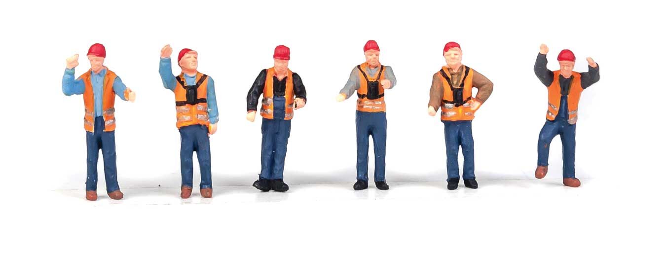 Walthers 949-6065 HO Scale Railroad Yard Crew Figures 6 Pack