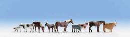 Walthers 949-6073 HO Scale Large Farm Animals 9 Pack