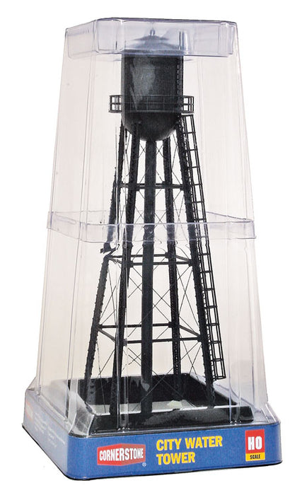 Walthers Cornerstone 933-2825 HO Scale Black City Water Tank Built-Up