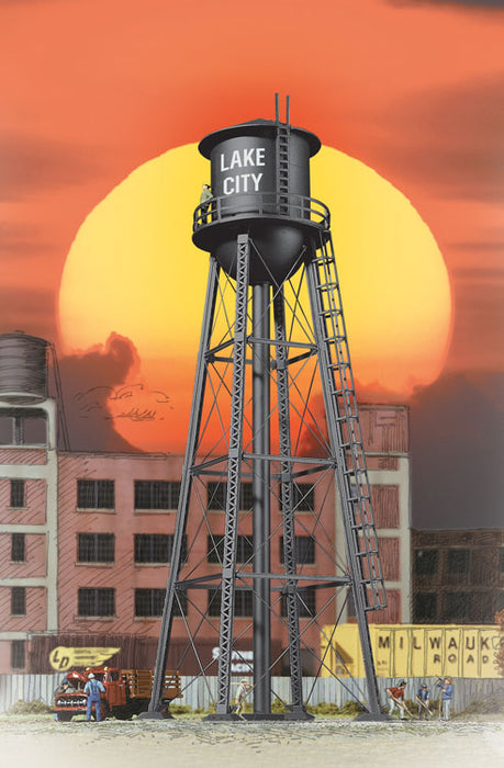 Walthers Cornerstone 933-2825 HO Scale Black City Water Tank Built-Up