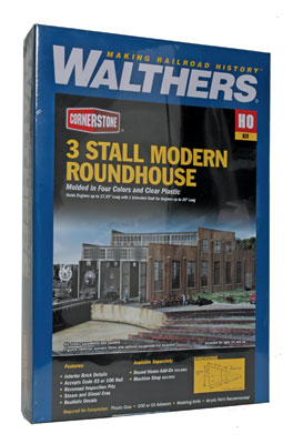 Walthers Cornerstone 933-2900 HO Scale 3 Stall Modern Roundhouse Structure Kit
