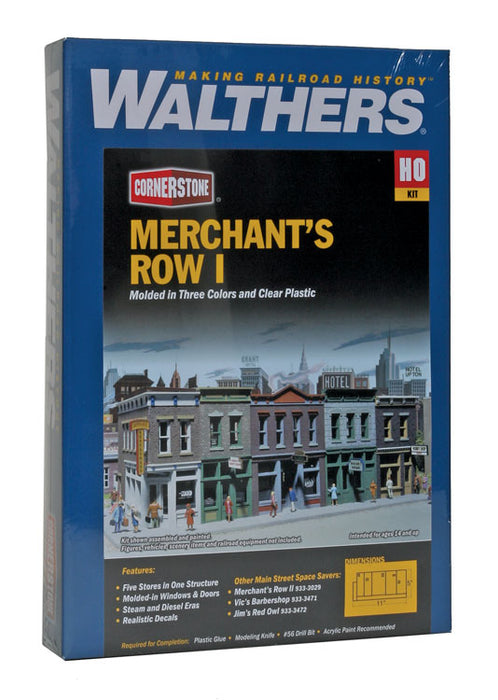 Walthers Cornerstone 933-3028 HO Scale Merchant's Row I Structure Kit