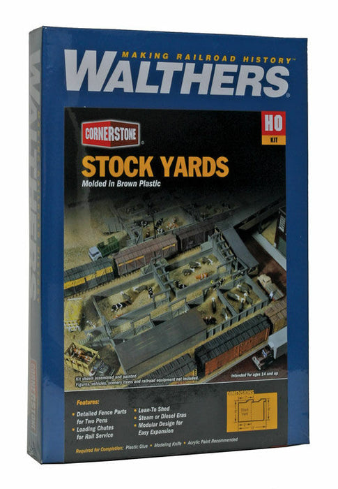Walthers Cornerstone 933-3047 HO Scale Stock Yards (2 Pens) Kit