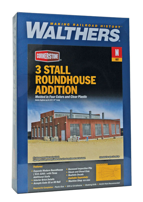 Walthers Cornerstone 933-3261 N Scale Modern Roundhouse Add-On Stall Kit