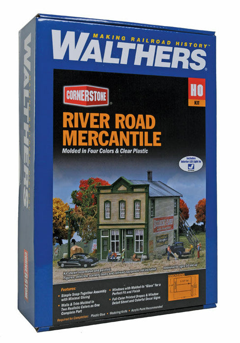 Walthers Cornerstone 933-3650 HO Scale River Road Mercantile with LED - Kit