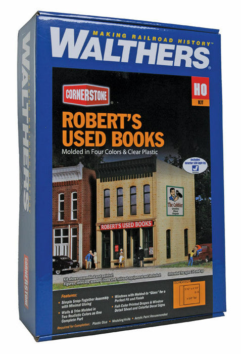 Walthers Cornerstone 933-3659 HO Scale Robert's Used Books with LED - Kit