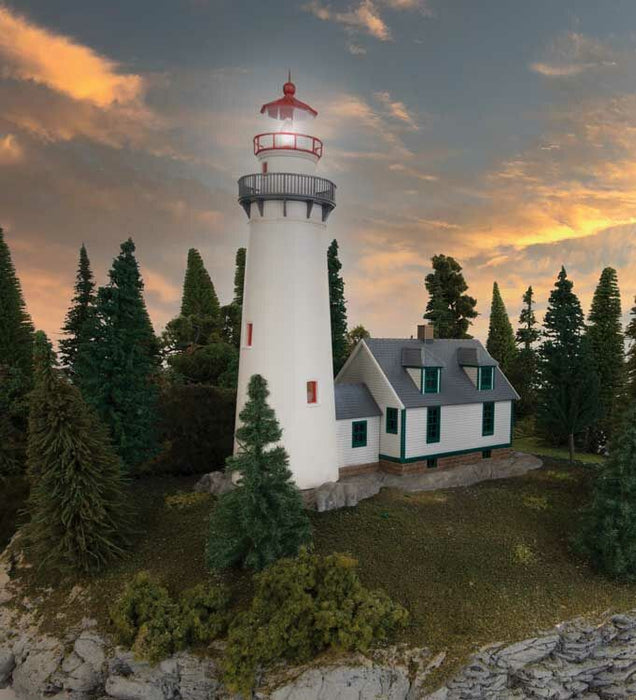 Walthers Cornerstone 933-3665 HO Scale Eagle Point Lighthouse with LED - Kit